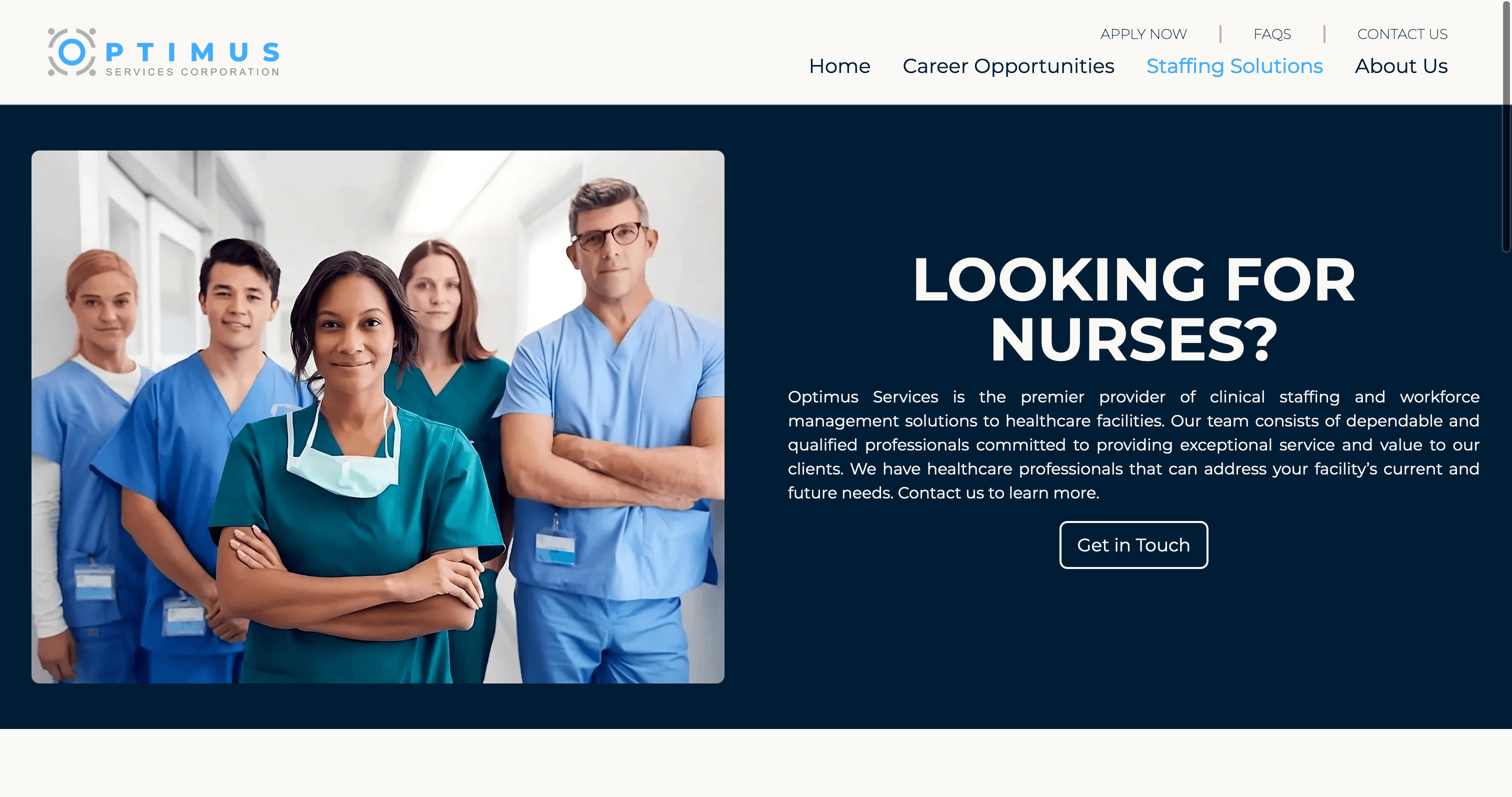 Optimus Staffing Page